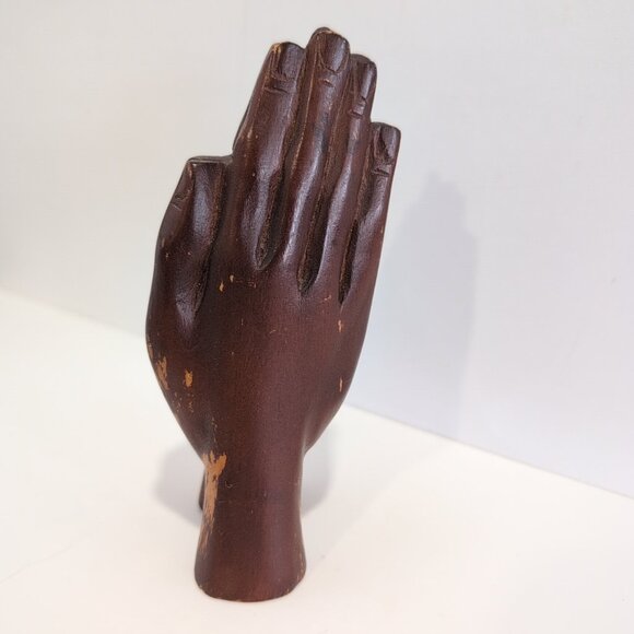 Handmade Other - Vintage Rustic Praying Hands Tabletop Decor Figurine 6" Tall